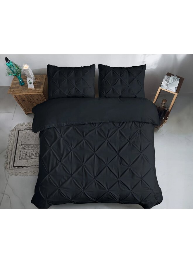 Dreamhouse Dekbedovertrek Plooien Salvador Zwart - Percaline Katoen