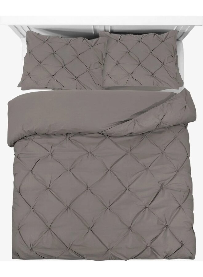 Dekbedovertrek Plooien Salvador Taupe - Percaline Katoen