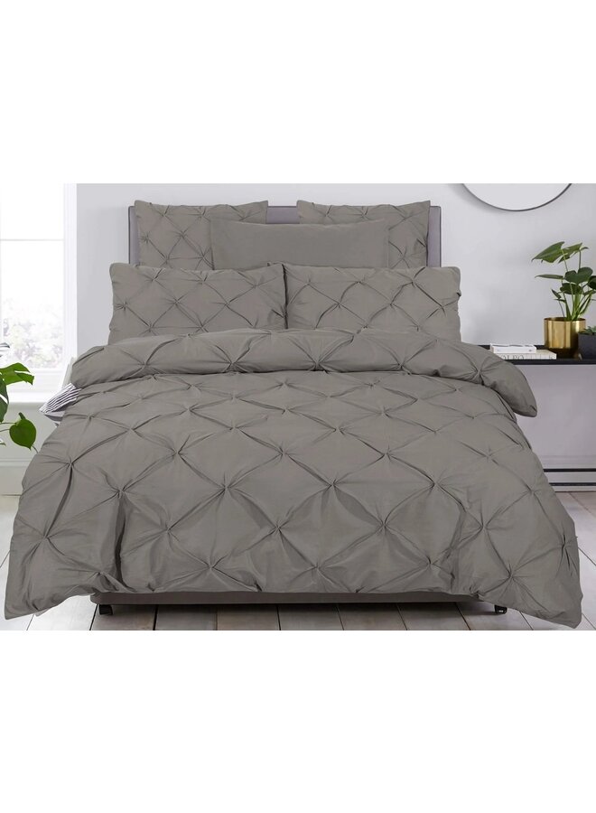 Dreamhouse Dekbedovertrek Plooien Salvador Taupe - Percaline Katoen