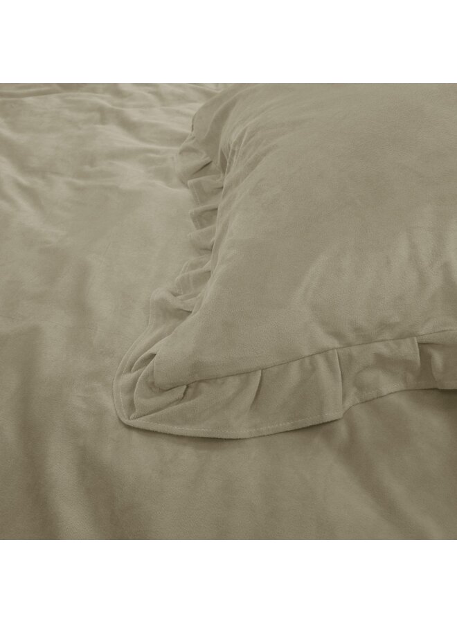 Sleeptime Dekbedovertrek Ruffles Taupe - Velvet