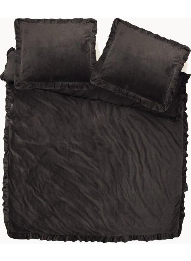 Dekbedovertrek Ruffles Zwart - Velvet PL1