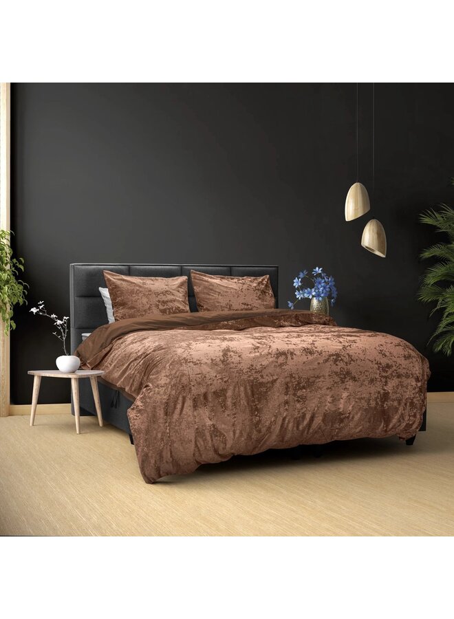 Sleeptime Dekbedovertrek Crushed Bruin - Velvet
