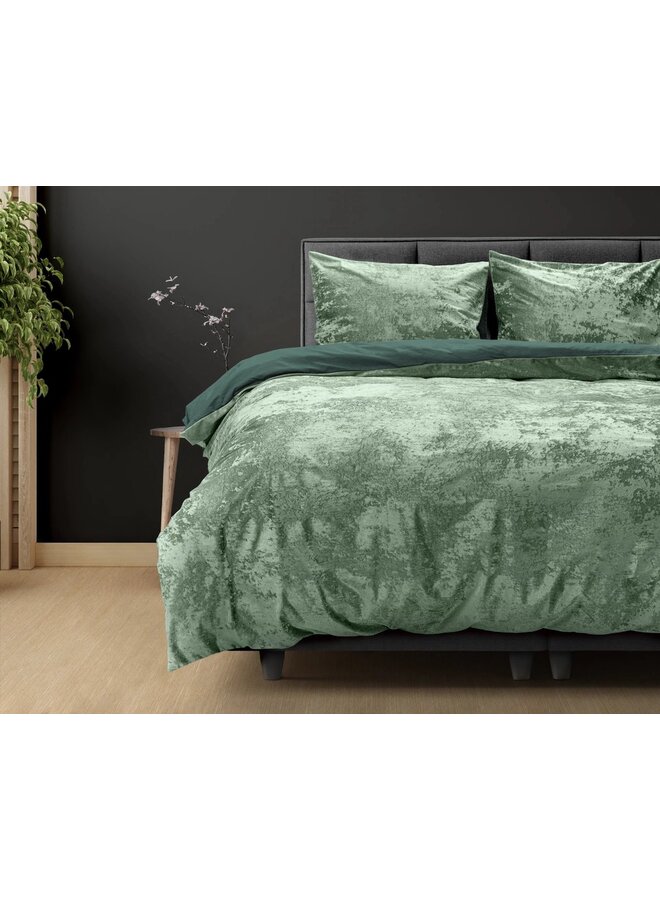 Sleeptime Dekbedovertrek Crushed Groen - Velvet