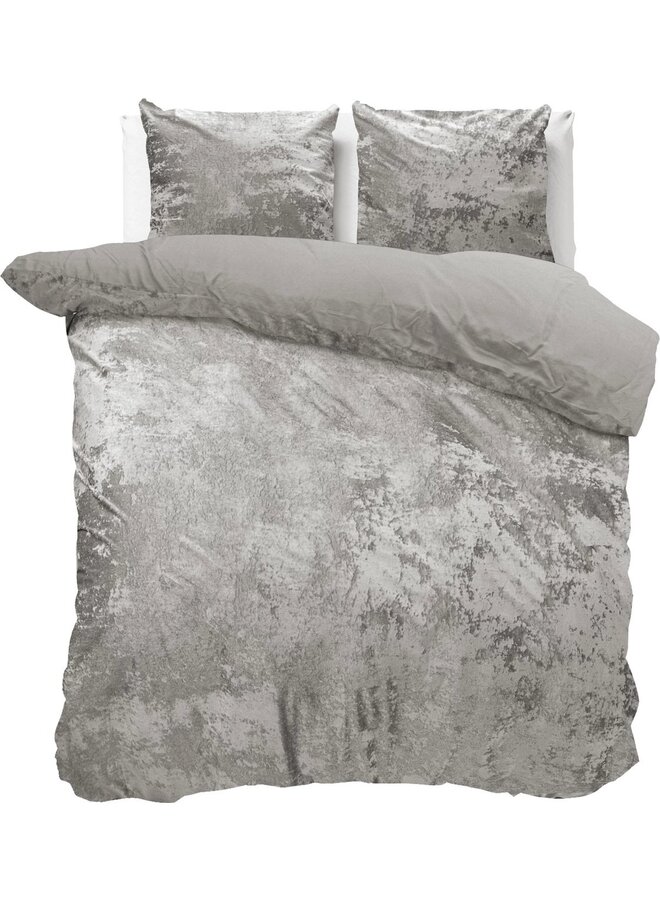 Dekbedovertrek Crushed Grijs - Velvet