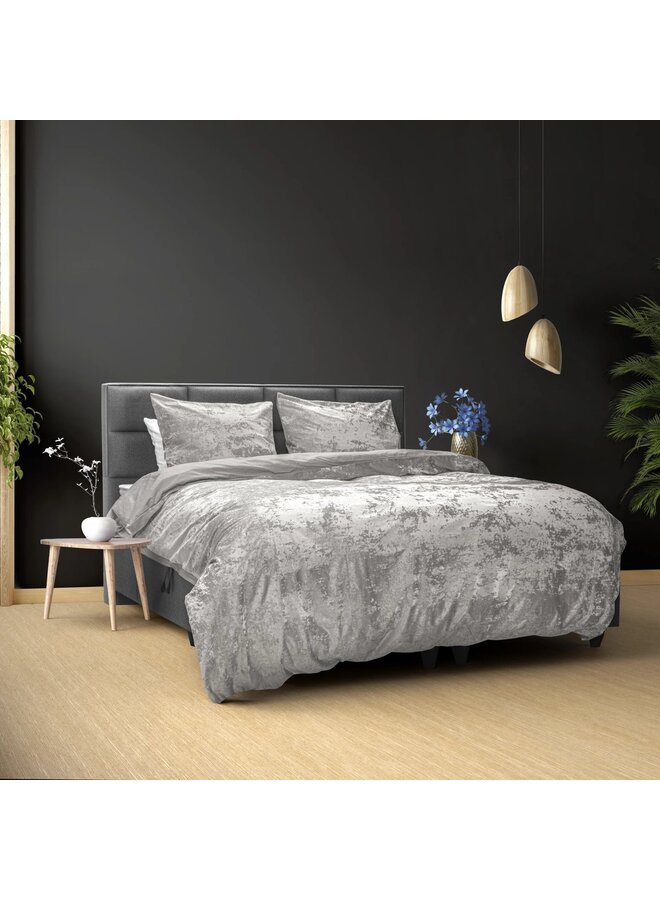 Sleeptime Dekbedovertrek Crushed Grijs - Velvet