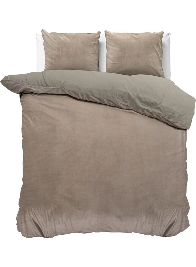 Dekbedovertrek Uni Taupe - Velvet
