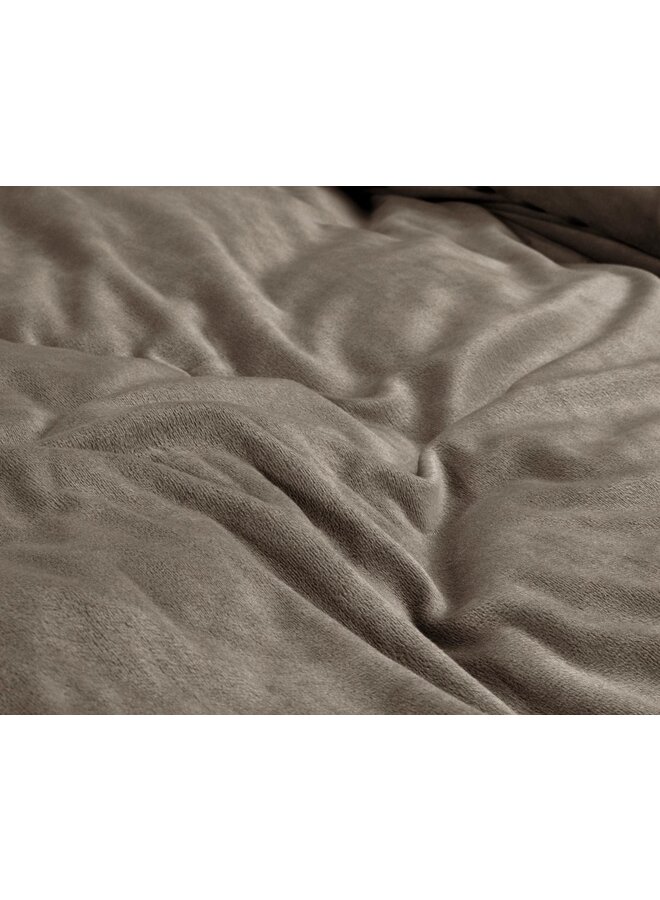 Sleeptime Dekbedovertrek Uni Taupe - Velvet