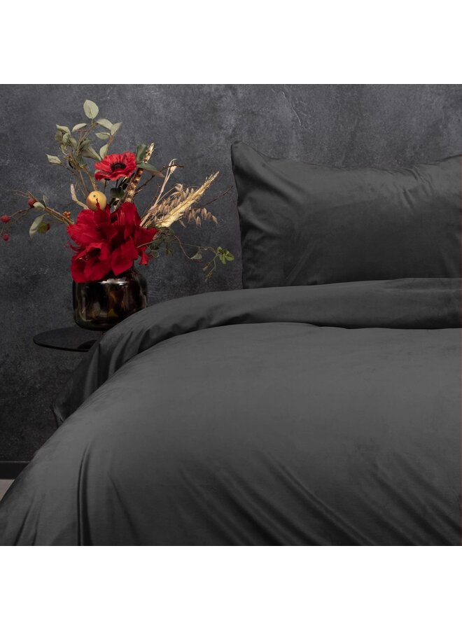 Sleeptime Dekbedovertrek Uni Antraciet - Velvet