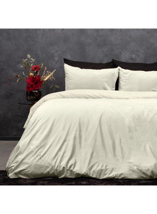 Sleeptime Dekbedovertrek Uni Creme - Velvet