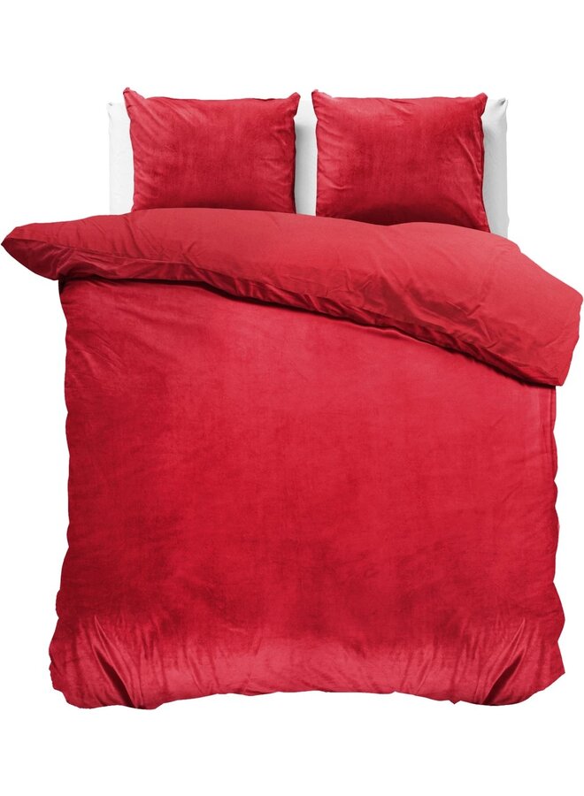 Sleeptime Dekbedovertrek Uni Rood - Velvet