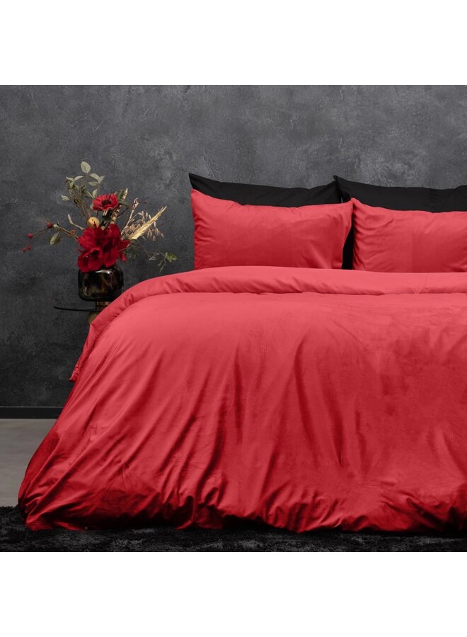 Sleeptime Dekbedovertrek Uni Rood - Velvet