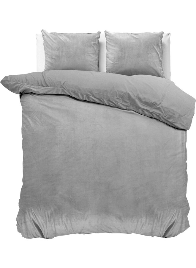Sleeptime Dekbedovertrek Uni Grijs - Velvet