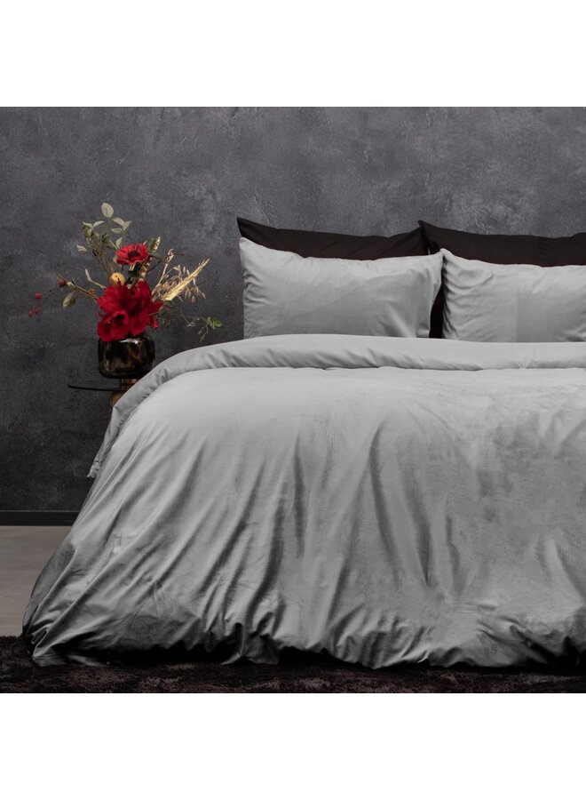 Sleeptime Dekbedovertrek Uni Grijs - Velvet