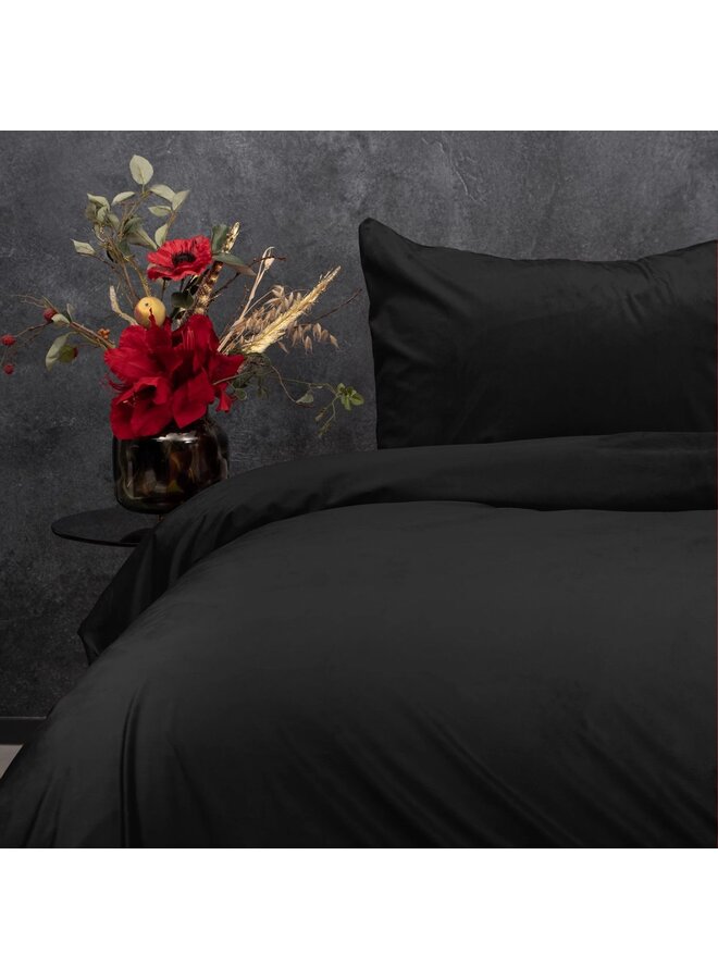 Sleeptime Dekbedovertrek Uni Zwart - Velvet