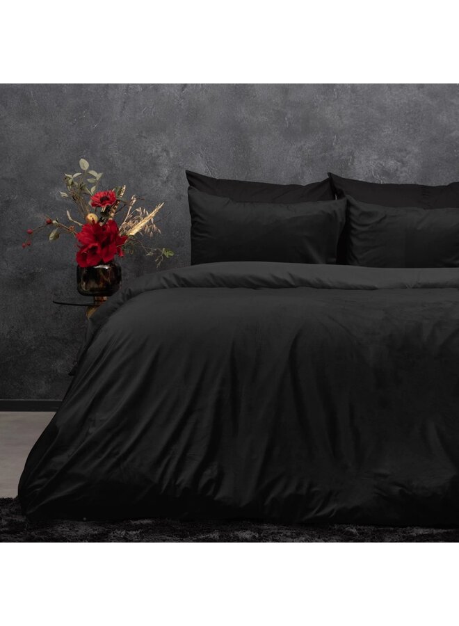 Sleeptime Dekbedovertrek Velvet Uni Zwart