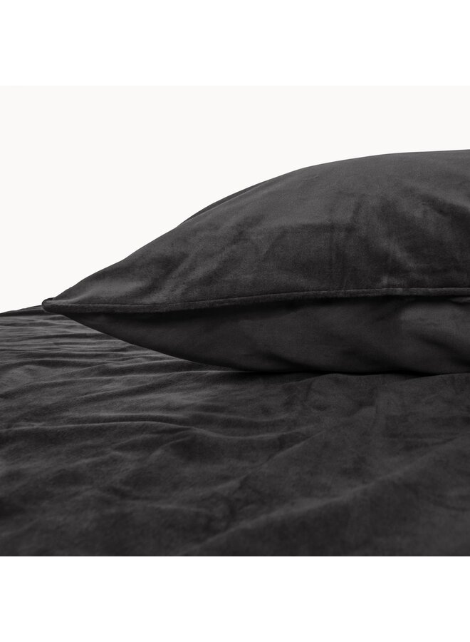 Sleeptime Dekbedovertrek Uni Piping Zwart - Velvet