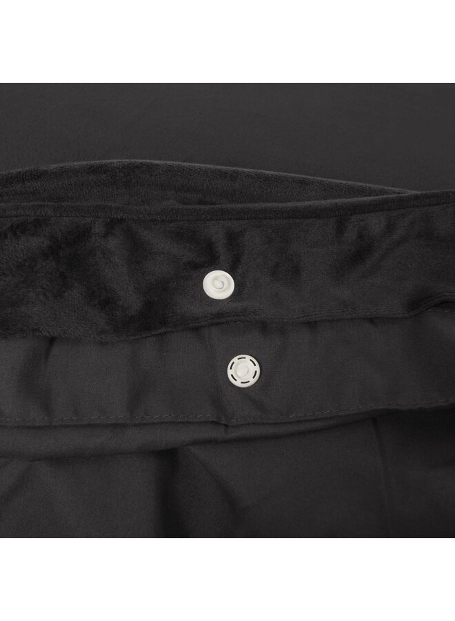 Sleeptime Dekbedovertrek Uni Piping Zwart - Velvet