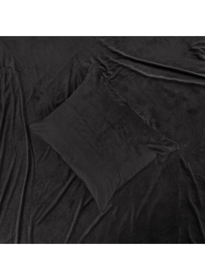 Sleeptime Dekbedovertrek Uni Piping Zwart - Velvet