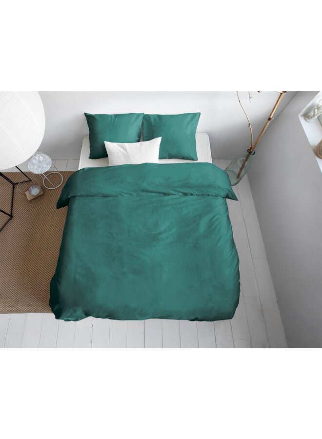 Primaviera Deluxe Dekbedovertrek Uni Groen - Katoensatijn