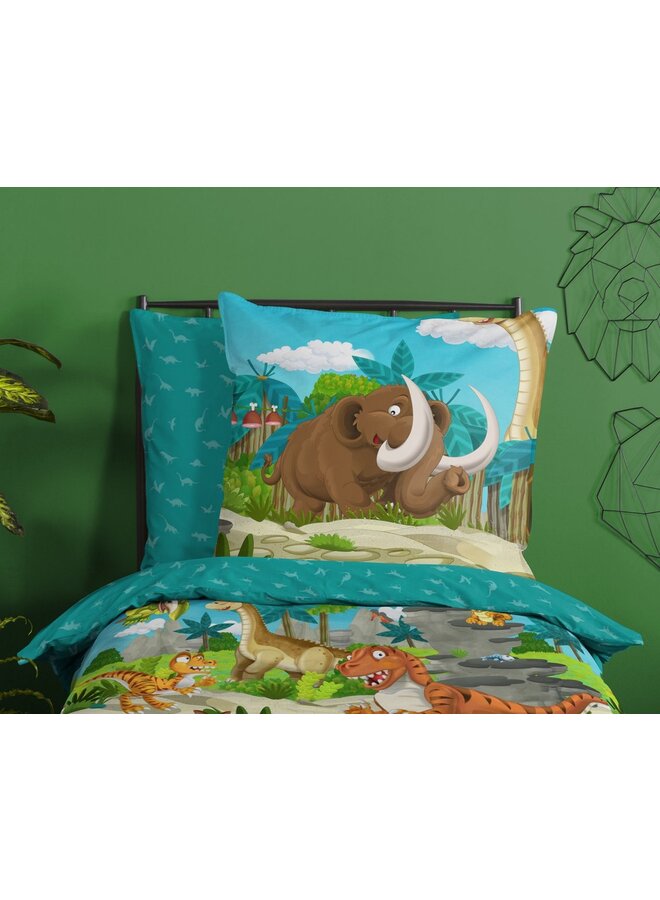 Good Morning Dekbedovertrek Kids Prehistoric Multi - Katoen