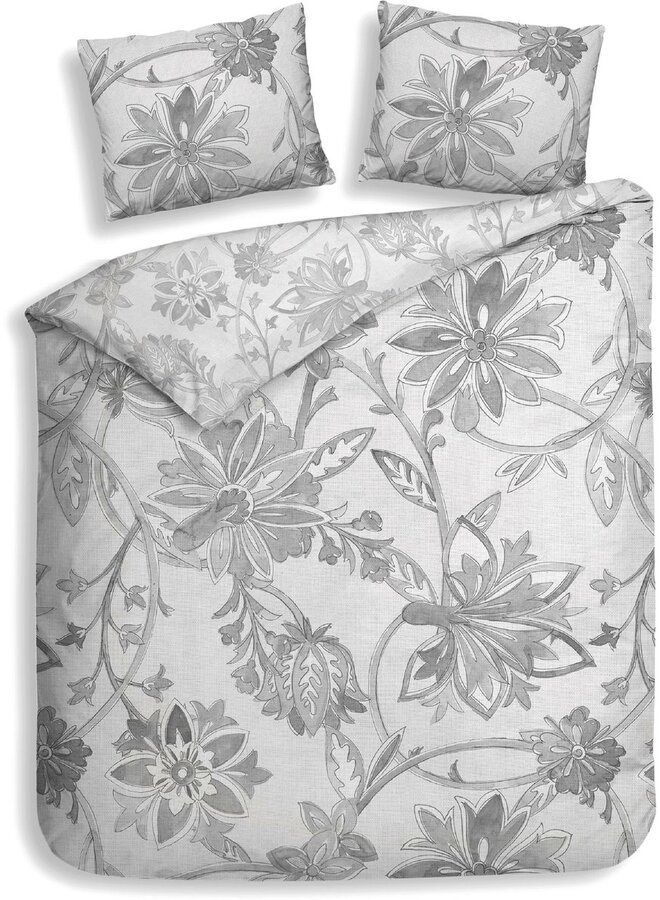 Heckett & Lane Dekbedovertrek Neva Grijs - Katoensatijn