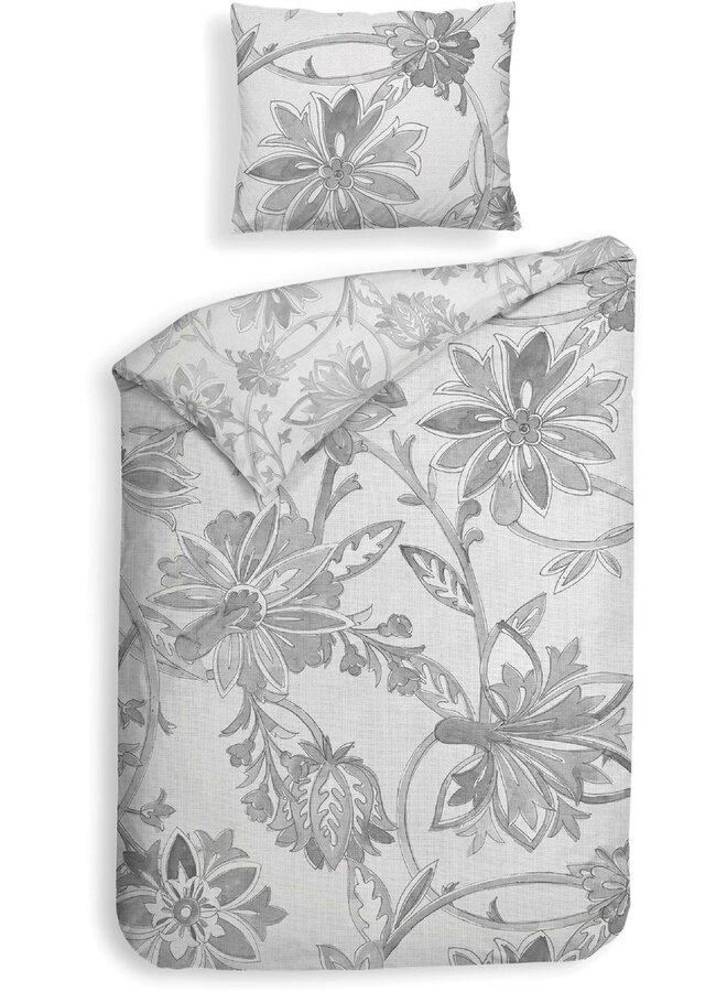 Heckett & Lane Dekbedovertrek Neva Grijs - Katoensatijn