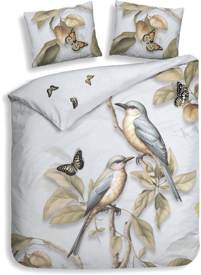 Heckett & Lane Dekbedovertrek Daina Blauw - Katoensatijn