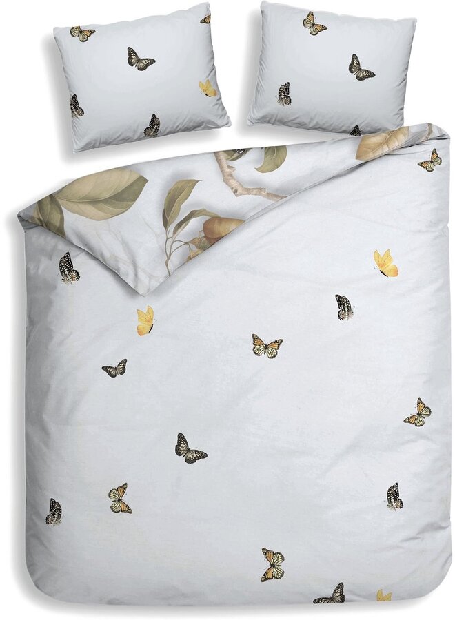 Heckett & Lane Dekbedovertrek Daina Blauw - Katoensatijn