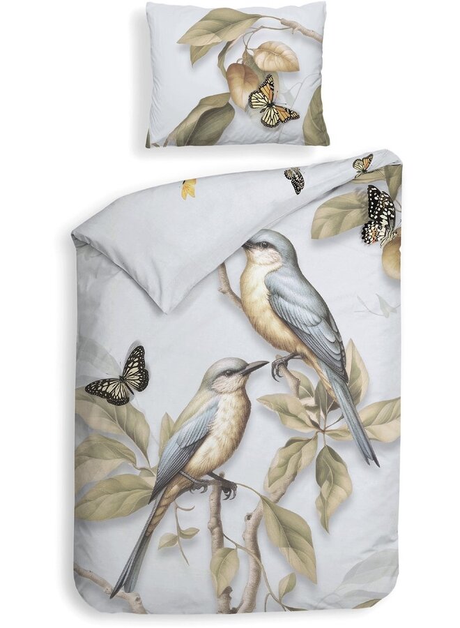 Heckett & Lane Dekbedovertrek Daina Blauw - Katoensatijn