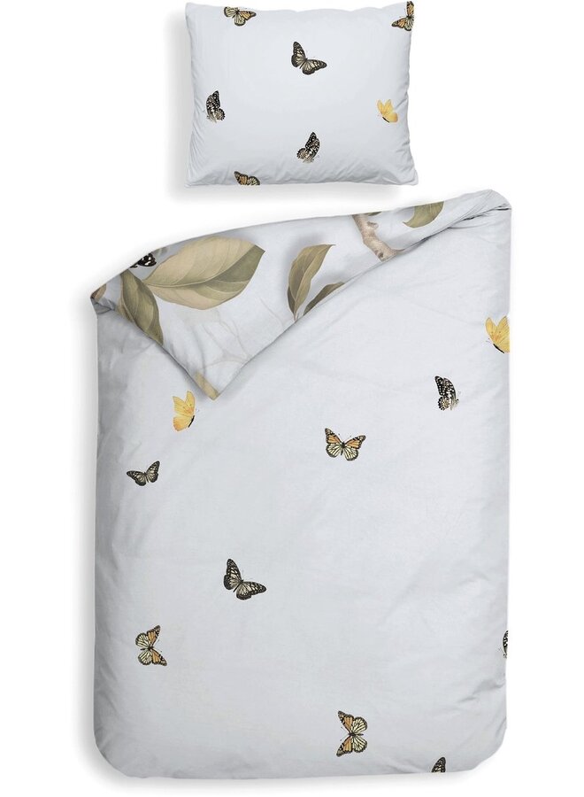 Heckett & Lane Dekbedovertrek Daina Blauw - Katoensatijn