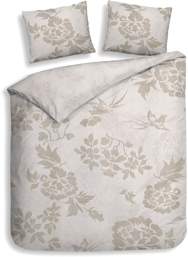 Heckett & Lane Dekbedovertrek Ling Beige - Katoensatijn