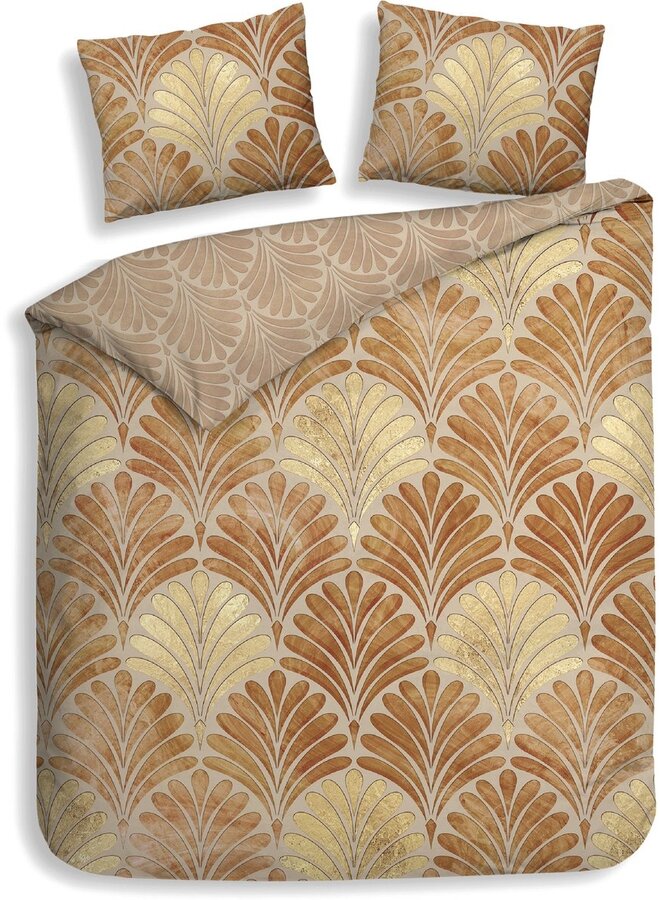 Dekbedovertrek Elif Oranje - Katoensatijn PL2
