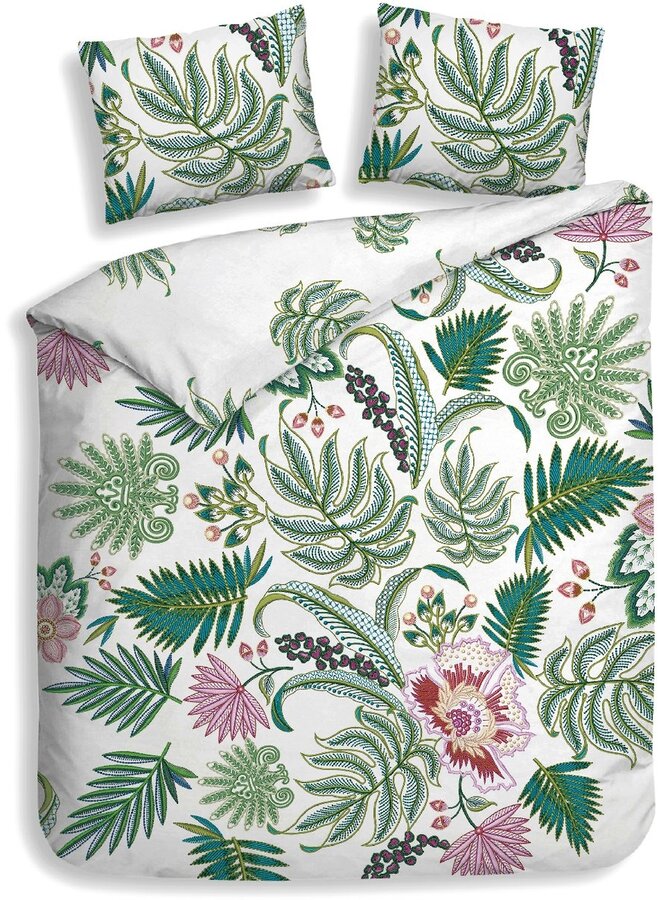 Heckett & Lane Dekbedovertrek Tiera Wit - Katoensatijn