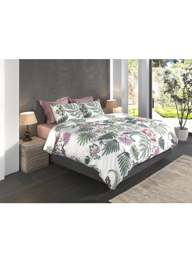 Heckett & Lane Dekbedovertrek Tiera Wit - Katoensatijn