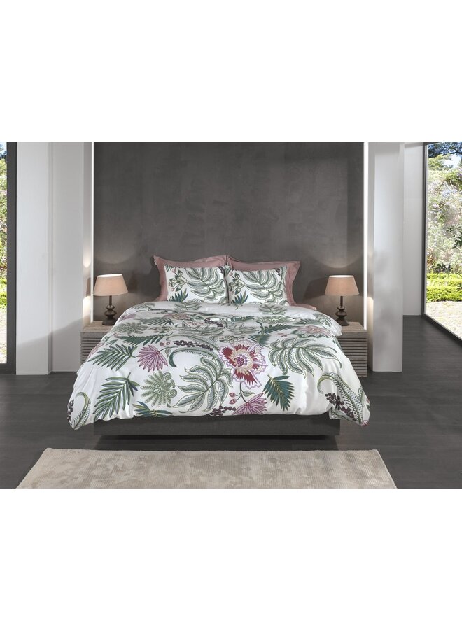 Heckett & Lane Dekbedovertrek Tiera Wit - Katoensatijn