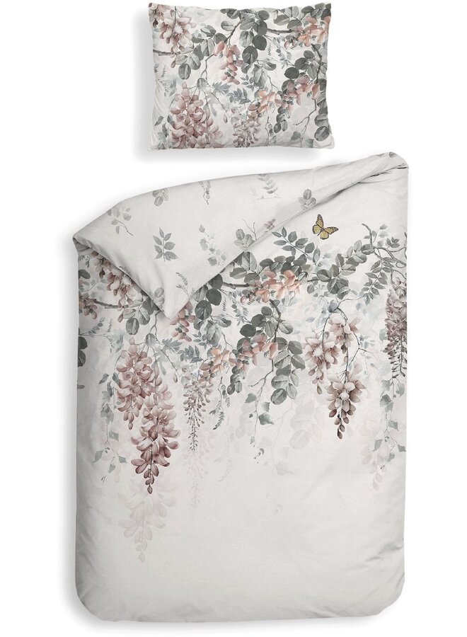 Heckett & Lane Dekbedovertrek Nina Wit - Katoensatijn