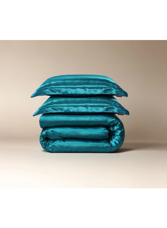 Sleeptime Dekbedovertrek Uni Glossy Petrol - Satijn
