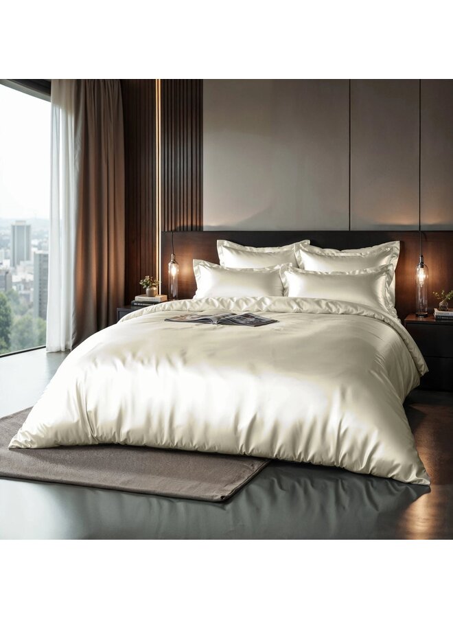 Sleeptime Dekbedovertrek Uni Glossy Creme - Satijn