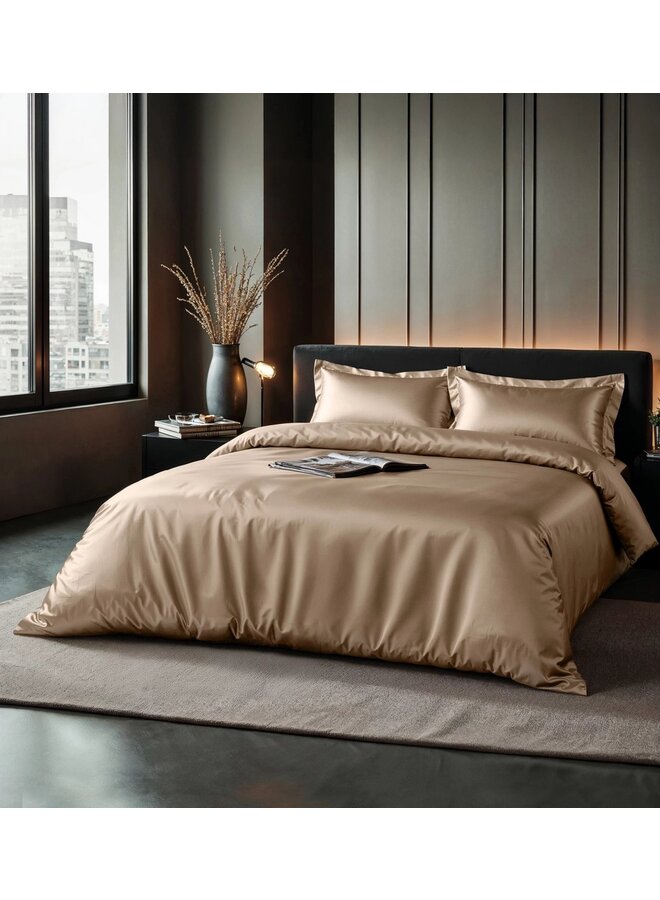 Sleeptime Dekbedovertrek Uni Glossy Taupe - Satijn