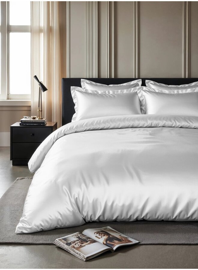 Sleeptime Dekbedovertrek Uni Glossy Wit - Satijn