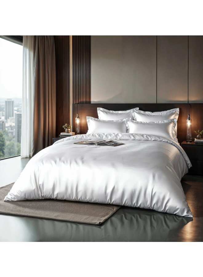 Sleeptime Dekbedovertrek Uni Glossy Wit - Satijn