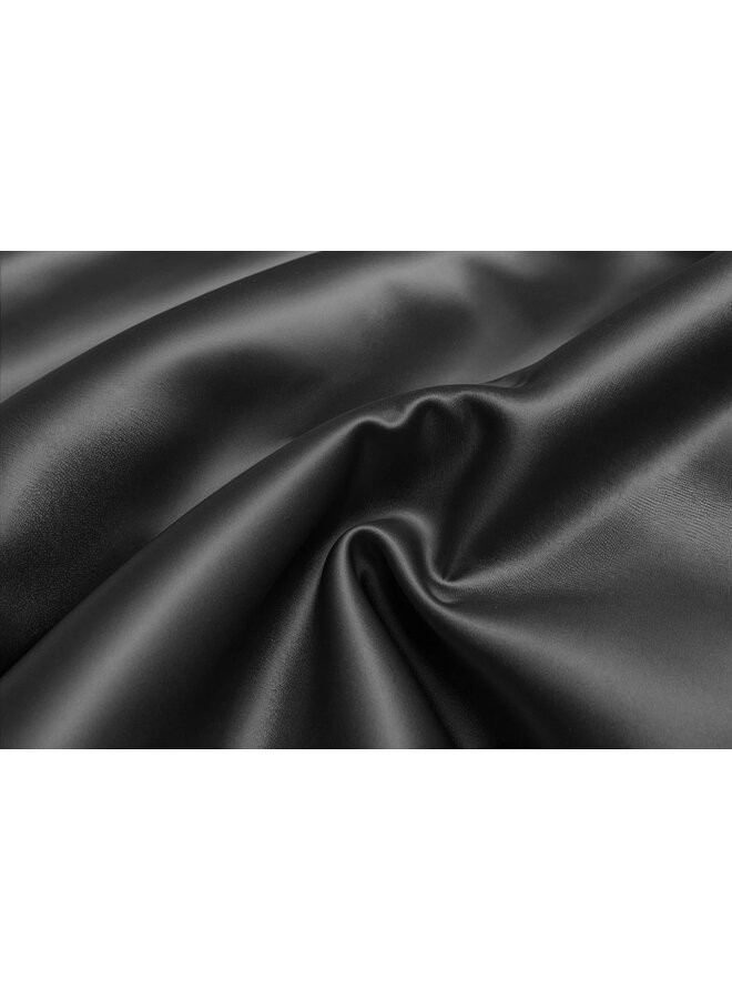 Sleeptime Dekbedovertrek Uni Glossy Zwart - Satijn