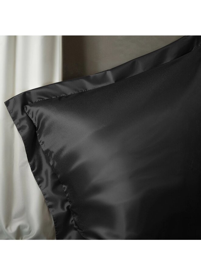 Sleeptime Dekbedovertrek Uni Glossy Zwart - Satijn