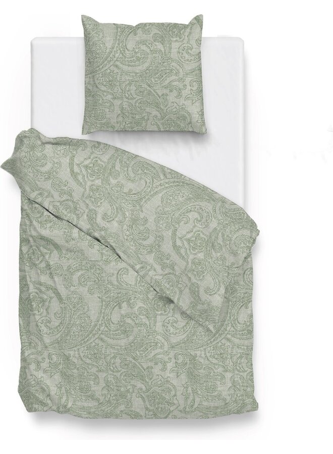 ZO! Home Dekbedovertrek Paisley-di-Lino Groen - Katoen