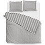 ZO! Home Katoen Dekbedovertrek Linnenlook Stripes Antraciet