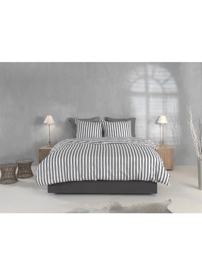 ZO! Home Dekbedovertrek Banda-di-Lino Antraciet - Katoen