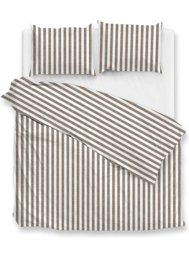 ZO! Home Dekbedovertrek Banda-di-Lino Taupe - Katoen