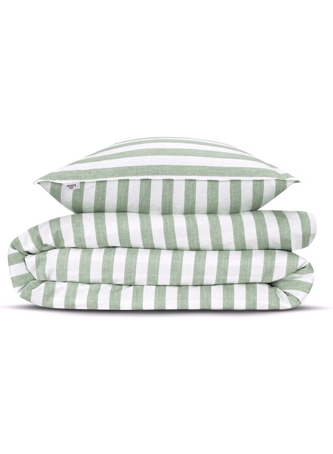 ZO! Home Dekbedovertrek Banda-di-Lino Groen - Katoen