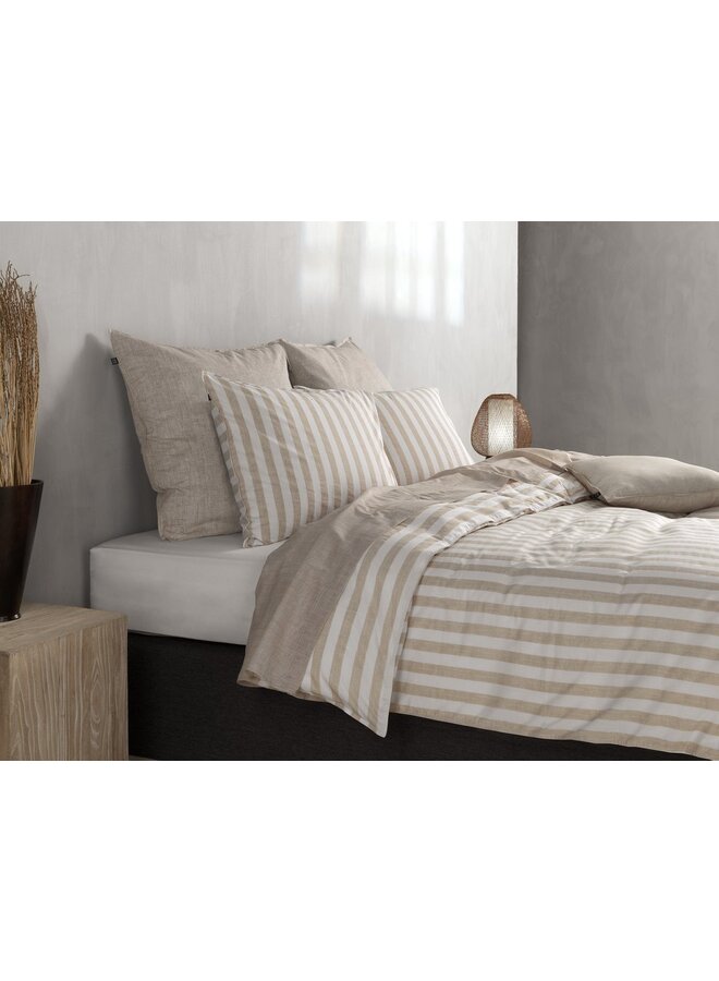 ZO! Home Dekbedovertrek Banda-di-Lino Beige - Katoen