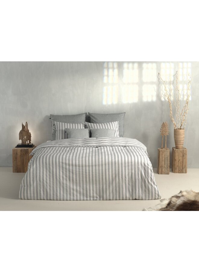 ZO! Home Dekbedovertrek Banda-di-Lino Grijs - Katoen